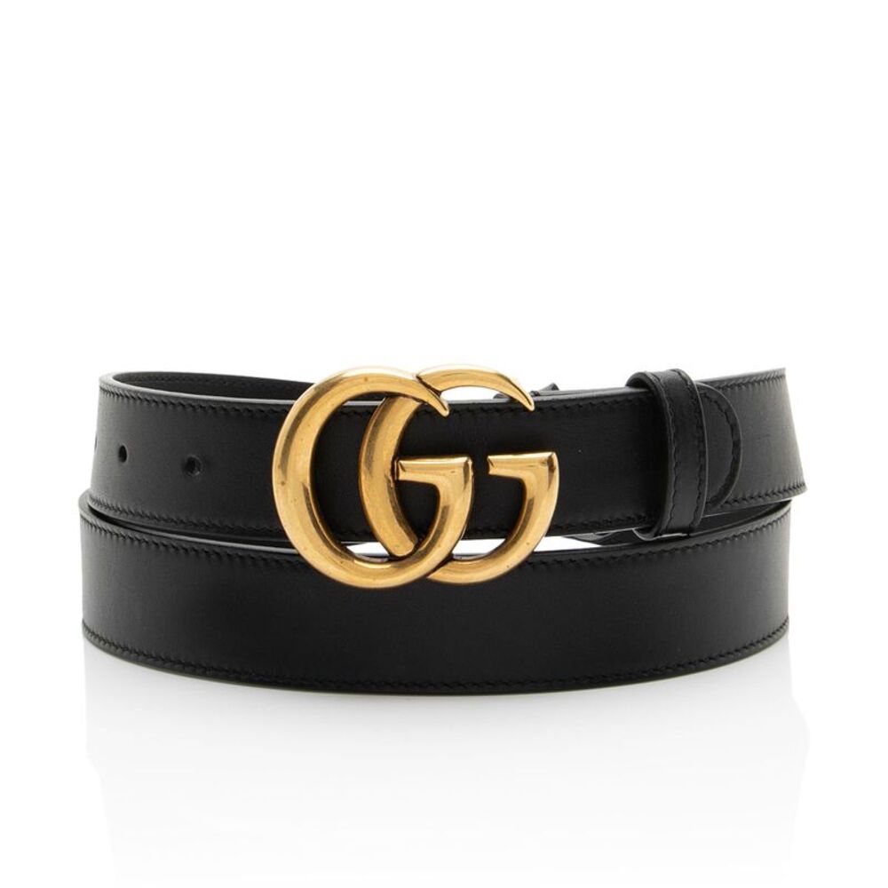 Gucci Leather GG Marmont Slim Belt - Size 36 / 90